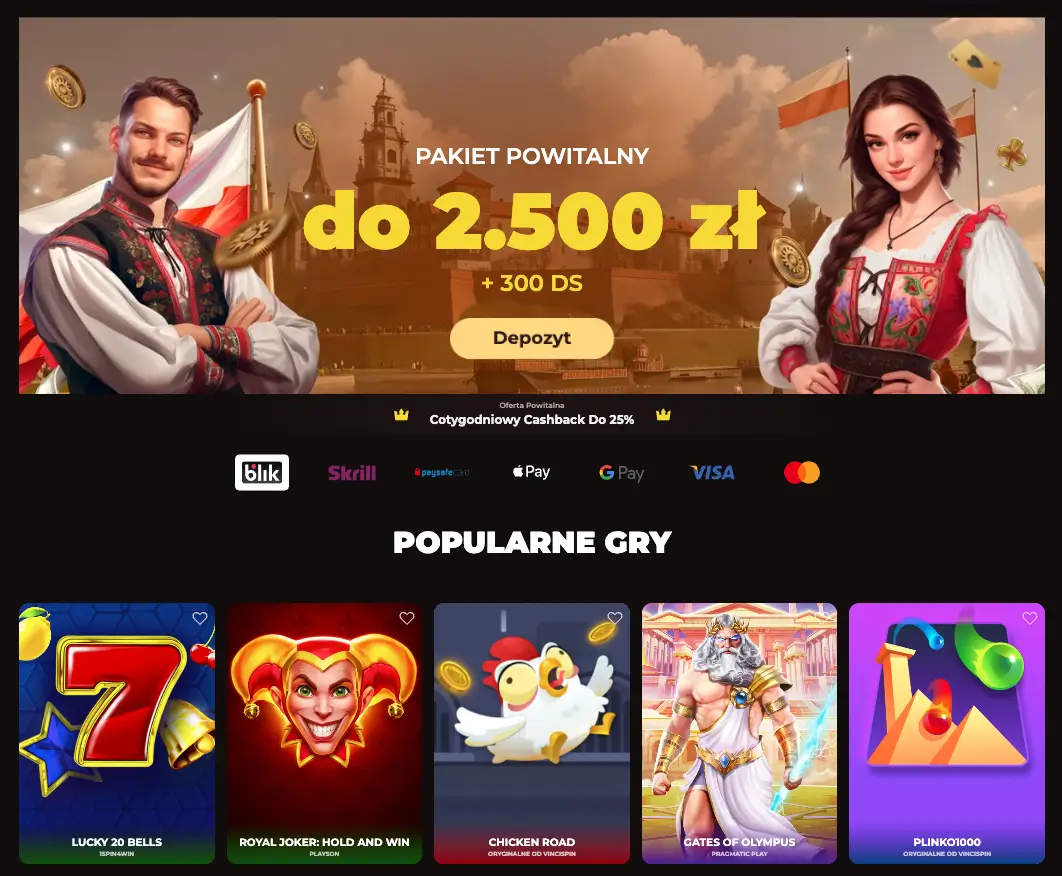 Oferta bonusu powitalnego Vincispin i popularne gry kasynowe