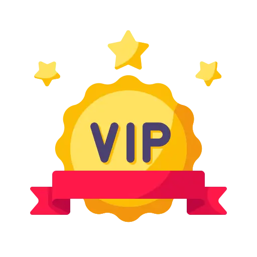 ikona z tabliczką VIP ze wstążką i gwiazdkami